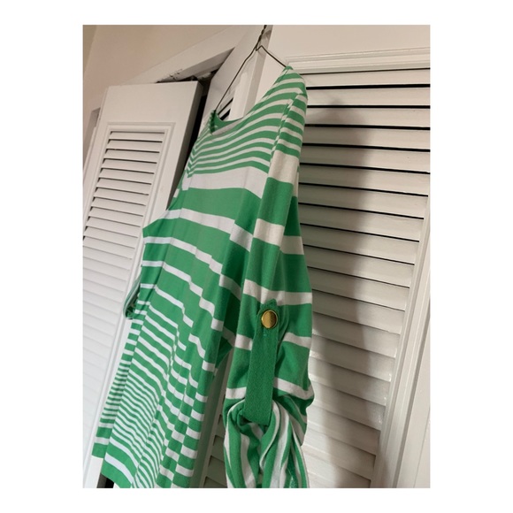 Stylish Striped Green Shirt w/ mid length Sleeves - Picture 5 of 5